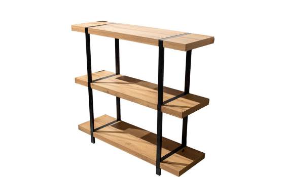 Libreria Industrial 3 Estantes Madera y Metal Amodias