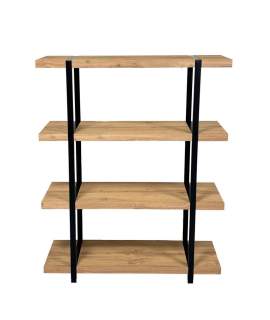 Libreria Industrial 4 Estantes Madera y Metal Amodias