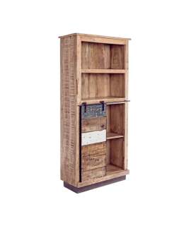 Libreria Rustica industrial 1 Puerta Corredera Serie Sidney