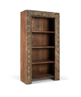 Libreria Rustica Tallada Madera Maciza Serie Aheim