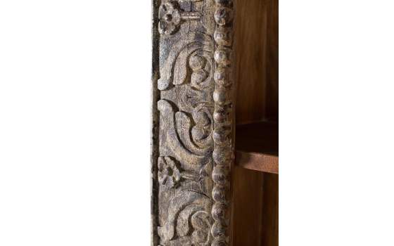 Libreria Rustica Tallada Madera Maciza Serie Aheim