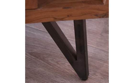 Libreria Salon 2 Cajones 2 Puertas Madera Acacia Serie Althan