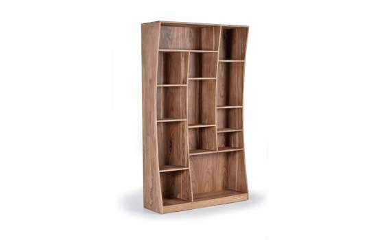 Libreria Salon Madera Acacia Estilo Actual Serie Aratany