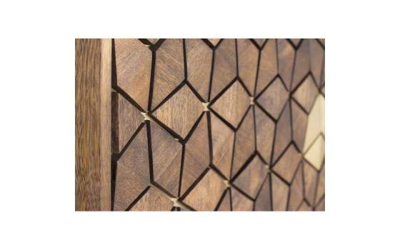 Libreria Salon Madera Mango Metal Diseño Actual Serie Ariast