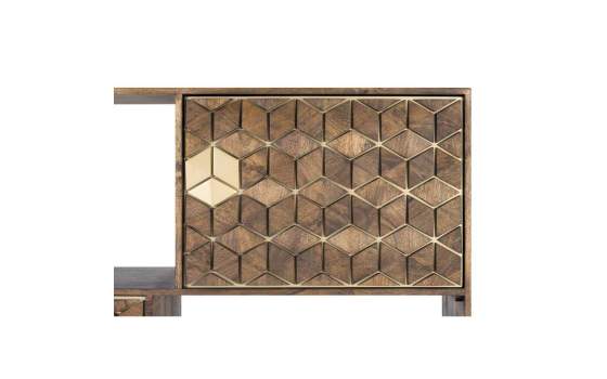 Libreria Salon Madera Mango Metal Diseño Actual Serie Ariast