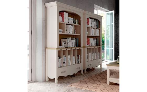 Libreria Salon Provenzal 1 Cajon Blanco Serie Praga