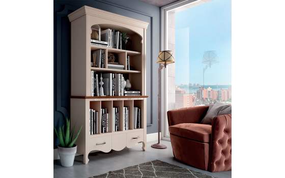 Libreria Salon Provenzal 1 Cajon Blanco Serie Praga