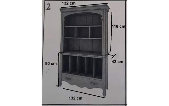 Libreria Salon Provenzal 1 Cajon Blanco Serie Praga