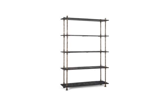 Libreria Salon Vintage Madera y Acero Dorado Arambel