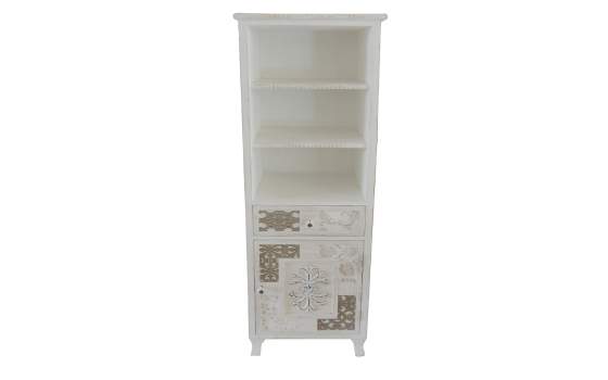 Librero 1 Cajon 1 Puerta Blanco Decape Industrial Angaran
