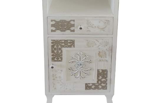 Librero 1 Cajon 1 Puerta Blanco Decape Industrial Angaran