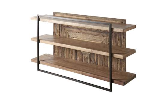 Librero 3 Balda Madera Reciclada Metal Rustica Serie Venatici