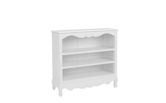 Librero Clasico Bajo 2 Estantes Color Blanco Serie Alner