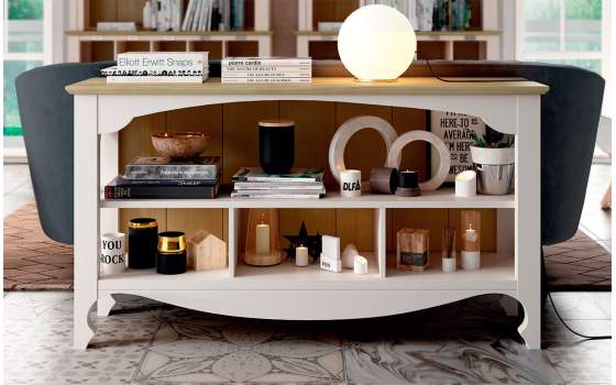 Librero Trasera Sofa Blanco Serie Praga
