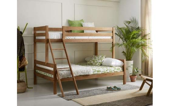 Litera Pino 2 Camas de 90 y 135 cm Serie Arievosts