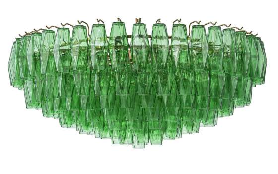 Lámpara de Techo Vintage Petalos Cristal Verde y Metal Argaya