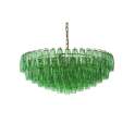 Lámpara de Techo Vintage Petalos Cristal Verde y Metal Argaya