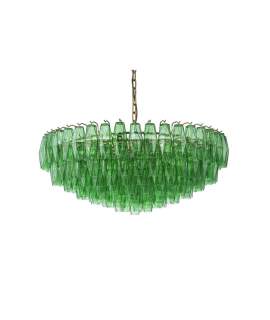 Lámpara de Techo Vintage Petalos Cristal Verde y Metal Argaya