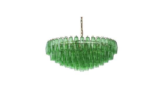 Lámpara de Techo Vintage Petalos Cristal Verde y Metal Argaya