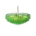 Lámpara de Techo Vintage Petalos Cristal Verde y Metal Argaya
