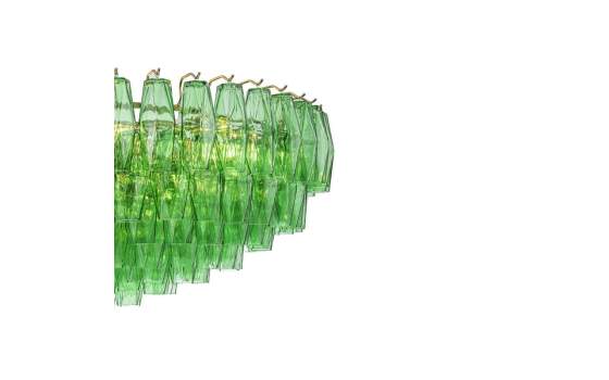 Lámpara de Techo Vintage Petalos Cristal Verde y Metal Argaya