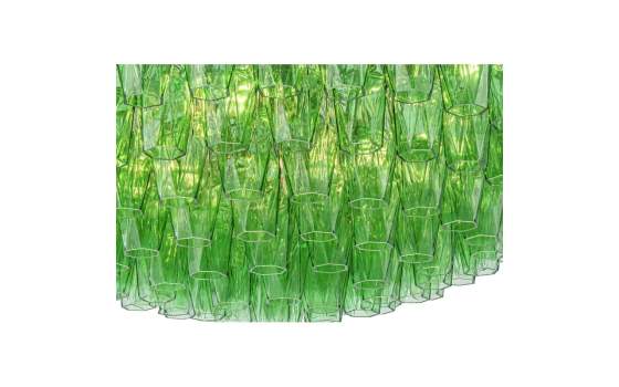 Lámpara de Techo Vintage Petalos Cristal Verde y Metal Argaya
