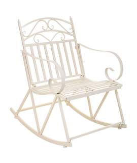 Mecedora de Forja Blanca Estilo Clasico Serie Aggema