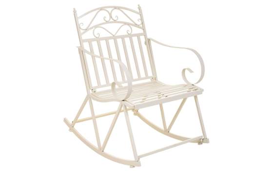 Mecedora de Forja Blanca Estilo Clasico Serie Aggema