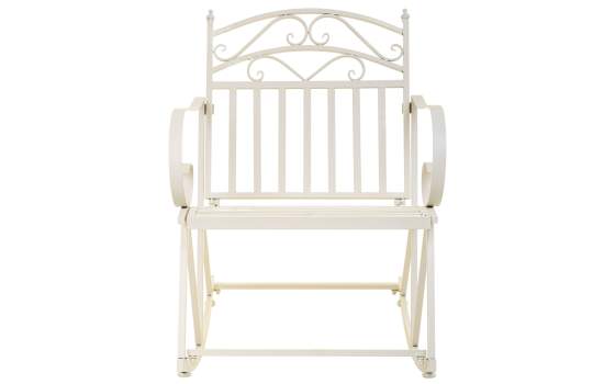 Mecedora de Forja Blanca Estilo Clasico Serie Aggema