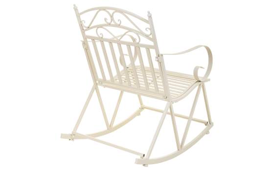 Mecedora de Forja Blanca Estilo Clasico Serie Aggema