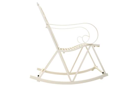 Mecedora de Forja Blanca Estilo Clasico Serie Aggema