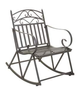 Mecedora de Forja Gris Estilo Clasico Serie Aggema