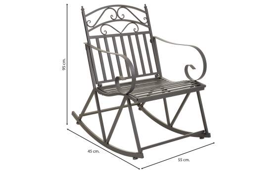 Mecedora de Forja Gris Estilo Clasico Serie Aggema