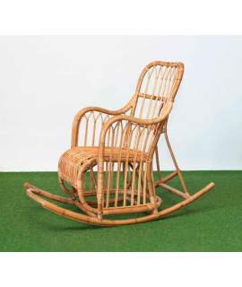 Mecedora Respaldo Alto Rattan Natural Jardin Serie Arismas