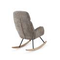 Mecedora Tapizada Chenilla Marron Patas Metal - Serie Ancell