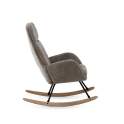 Mecedora Tapizada Chenilla Marron Patas Metal - Serie Ancell
