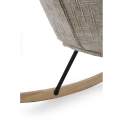 Mecedora Tapizada Chenilla Marron Patas Metal - Serie Ancell