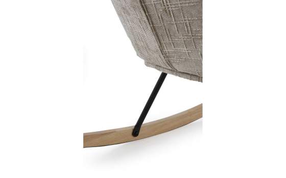 Mecedora Tapizada Chenilla Marron Patas Metal - Serie Ancell