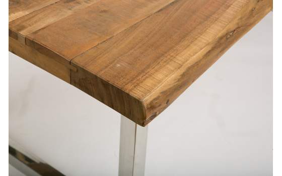 Mesa Acacia y Acero Estilo Actual Industrial Abbott
