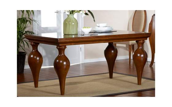 Mesa 2 Tamaños Extensible Vintage Madera Castaño Serie Arnaud