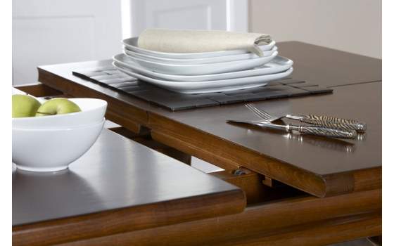 Mesa 2 Tamaños Extensible Vintage Madera Castaño Serie Arnaud
