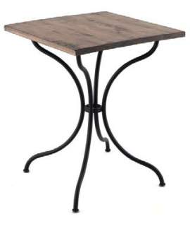 Mesa 4 Patas de Forja Tapa Madera Industrial Artanst