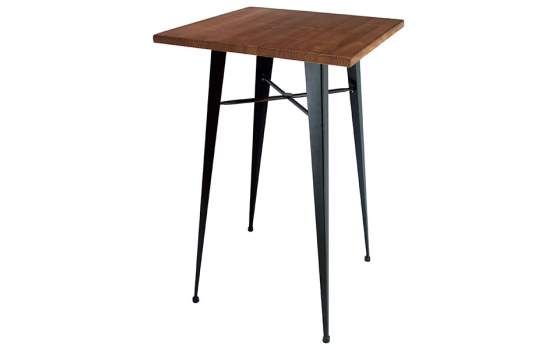 Mesa Alta Pie de Forja Tapa Madera Desmontable Artanst