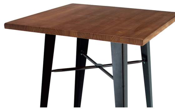 Mesa Alta Pie de Forja Tapa Madera Desmontable Artanst