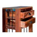 Mesa Auxiliar 2 Cajones Rustica Ruedas Artsa