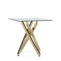 Mesa Auxiliar Acero Inoxidable Oro y Cristal Serie Aberlin