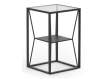 Mesa Auxiliar Acero Tapa Cristal Trasparente Serie Aniva