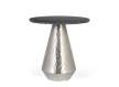 Mesa Auxiliar Actual Redonda Aluminio Marmol Negro Adariel