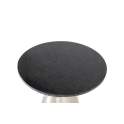 Mesa Auxiliar Actual Redonda Aluminio Marmol Negro Adariel