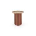 Mesa Auxiliar Baja Madera Hevea y Metal Terracota - Serie Alcal